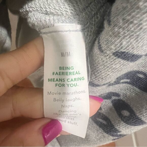 Aerie oversized off the shoulder v neck women's sweatshirt size medium - Picture 11 of 14